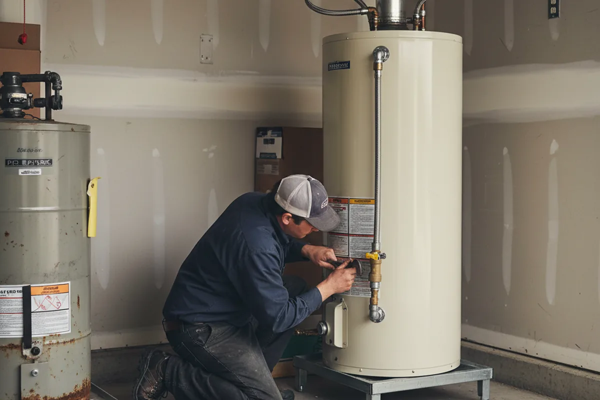Water heater and shutoff valve replacement in Castalia